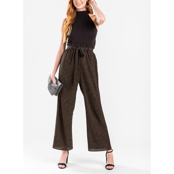 Francesca's Collections Pants - Halter animal print jumpsuit